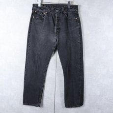 画像1: 2000's Levi's 501 USA製 "サルファブラック" ブラックデニムパンツ W31 (1)