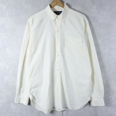 画像1: Ralph Lauren 3点留め× マチ付き コットンプルオーバーボタンダウンシャツ M (1)