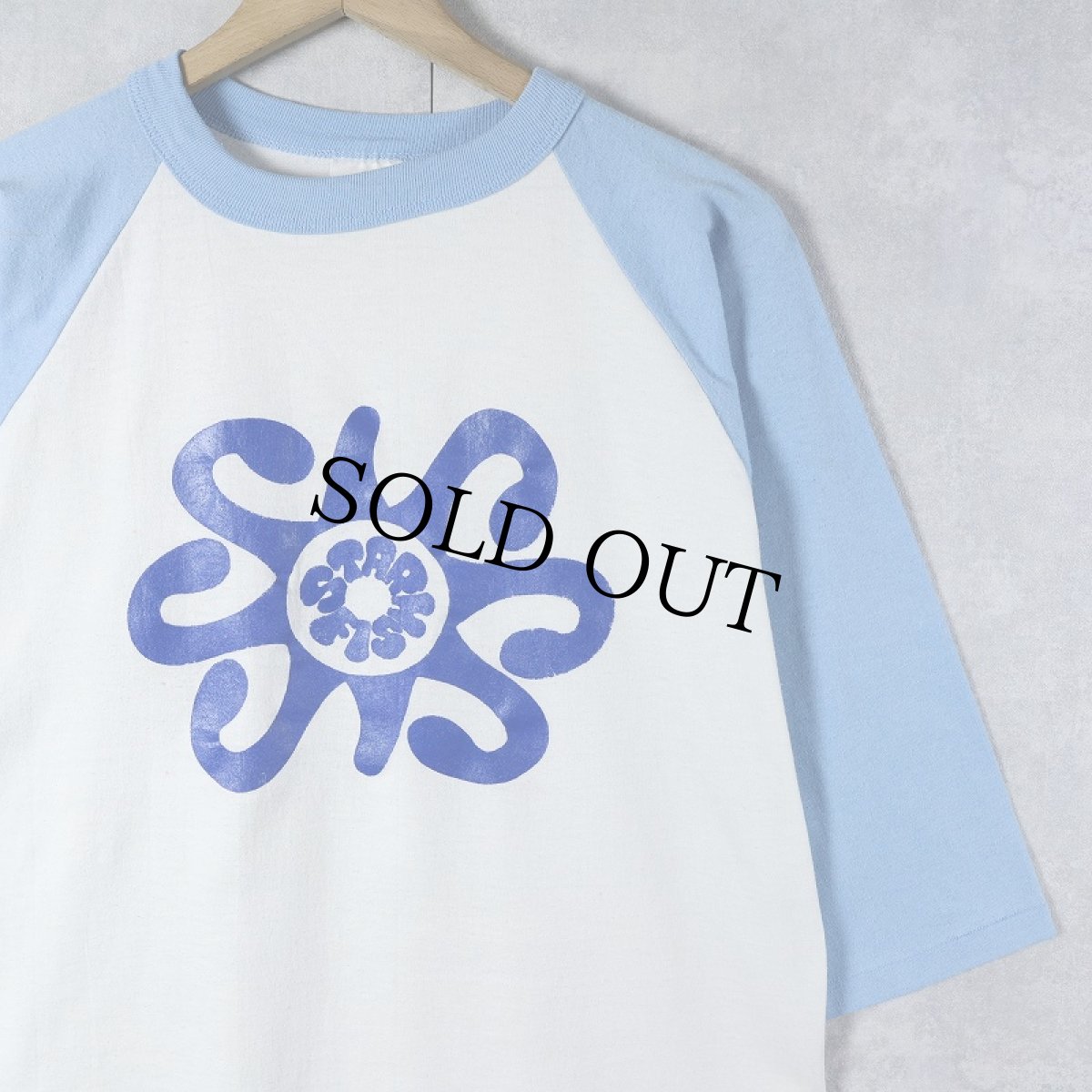 画像1: 90's USA製 "STARFISH" プリントラグランTシャツ L (1)