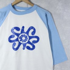 画像1: 90's USA製 "STARFISH" プリントラグランTシャツ L (1)