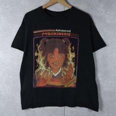 画像1: Steven Rhodes "Advanced PYROKINESIS"プリントTシャツ BLACK  (1)