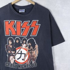 画像1: 80's KISS USA製 "CRAZY NIGTS 88" ロックバンドツアー プリントTシャツ XL (1)