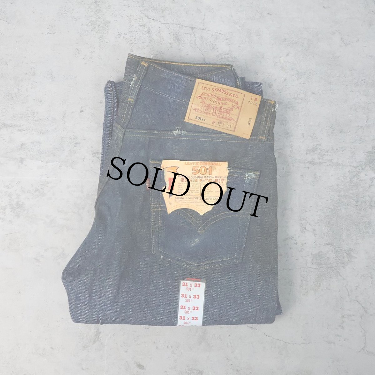 画像1: 90's Levi's 501 USA製 デニムパンツ フラッシャー付き DEADSTOCK W32 (1)
