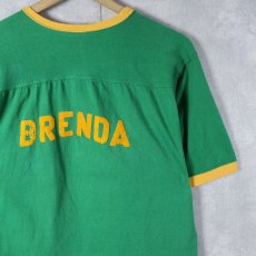 画像2: 60〜70's "Alpha Gamma Rho" 親睦団体 フロッキープリント リンガーTシャツ M (2)