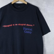 画像1: 90's Forrest Gump "Stupid is as stupid dose" 映画プリントTシャツ BLACK  (1)