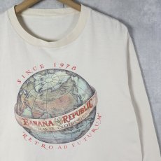 画像1: 80's BANANA REPUBLIC ロゴプリントロンT  (1)