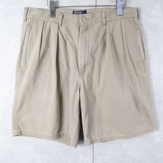 画像1: 90's POLO Ralph Lauren USA製 "POLO CHINO" 2タック チノショーツ W35 (1)