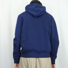 画像3: 70〜80's adidas FRANCE製 ロゴフロッキプリント フード付き トラックジャケット NAVY (3)