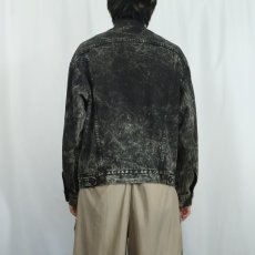 画像3: 80's Levi's 70507 USA製 ケミカルウォッシュ ブラックデニムジャケット M (3)