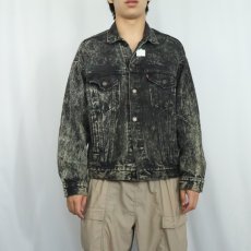 画像2: 80's Levi's 70507 USA製 ケミカルウォッシュ ブラックデニムジャケット M (2)