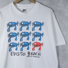 画像1: 90's USA製 "Edisto Beach" カニ イラストプリントTシャツ XL (1)