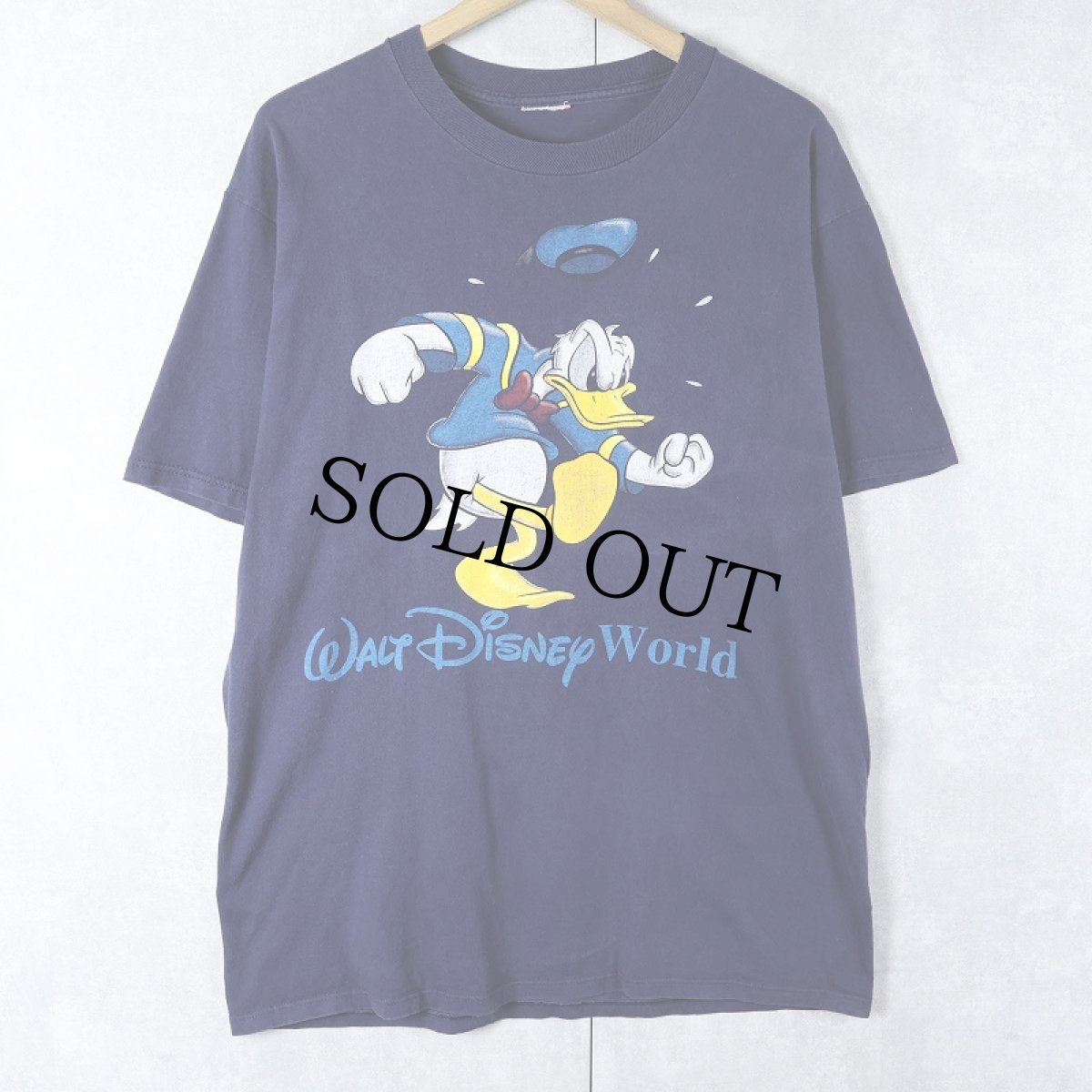 画像1: 90's〜 Disney "Donald Duck" キャラクタープリントTシャツ NAVY   (1)