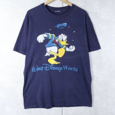 画像1: 90's〜 Disney "Donald Duck" キャラクタープリントTシャツ NAVY   (1)