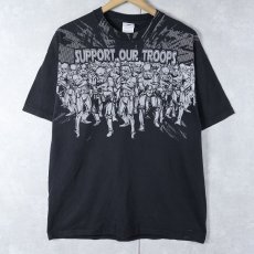 画像1: STAR WARS "SUPPORT OUR TROOPS" 映画プリントTシャツ BLACK L (1)