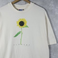 画像1: 90's PLANT THE EARTH USA製 ''FLOWERS" ひまわりプリントTシャツ XL (1)