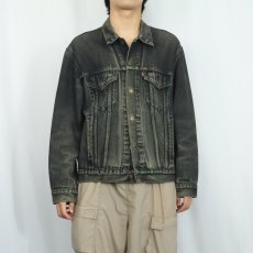 画像2: 90's EURO Levi's 70503 ブラックデニムジャケット L (2)