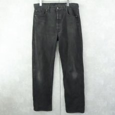 画像1: 90's Levi's 501 USA製 "サルファブラック" ブラックデニムパンツ W36 (1)