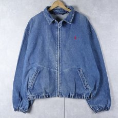 画像1: 90's POLO Ralph Lauren USA製 チンスト付き デニムスイングトップ XL (1)