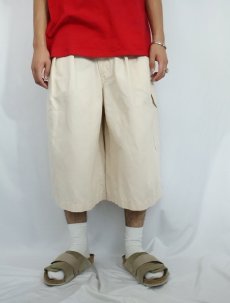 画像2: BANANA REPUBLIC 2タック コットン×リネン グルカショーツ W31-34 (2)