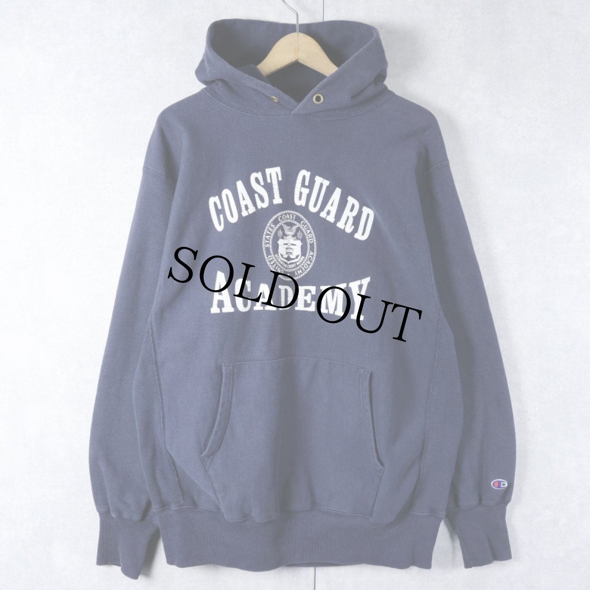 画像1: 90's Champion REVERSE WEAVE USA製 "COAST GUARD ACADEMY" スウェットフーディー XL (1)