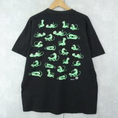画像2: 90's 四十八手 トカゲ エロプリントTシャツ BLACK (2)
