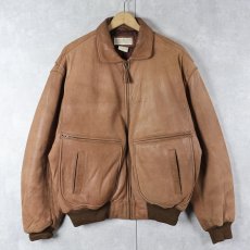 画像1: 80's BANANA REPUBLIC "A-2 TYPE" ラムレザージャケット SIZE38 (1)