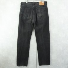 画像2: 90's Levi's 501 USA製 "サルファブラック" ブラックデニムパンツ W36 (2)