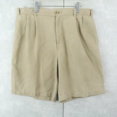 画像1: DANIEL CREMIEUX 2タック リネンショーツ W37 (1)
