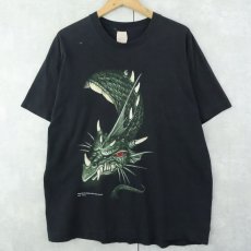 画像1: 90's Clyde Caldwell "DRAGONS OF DESOLATION" アートプリントTシャツ BLACK (1)