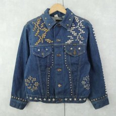 画像1: 70's Wrangler 127MJ USA製 スタッズカスタム デニムジャケット SIZE40 (1)