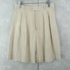画像1: Jacky Davy 2タック リネンショーツ W28 (1)