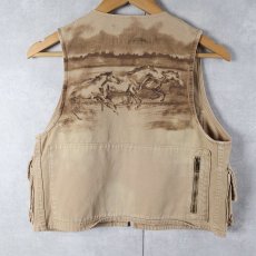 画像1: Ralph Lauren Sport 馬柄 コットンハンティングベスト M (1)