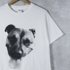 画像1: 犬フォトプリントTシャツ M (1)
