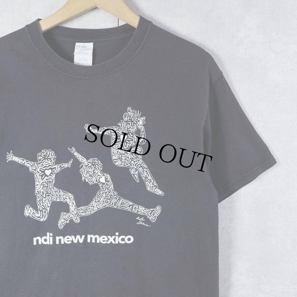 画像1: DI New Mexico "Keith Haring" アートパロディプリントTシャツ BLACK M (1)