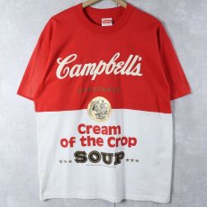 画像1: 80's Campbell's Soup "Cream of the Crop" フロッキープリントTシャツ DEADSTOCK L (1)