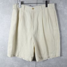 画像1: DANIEL CREMIEUX 2タック リネンショーツ W32 (1)