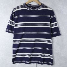 画像1: 60〜70's grubb stuff ボーダー柄 Tシャツ NAVY M (1)