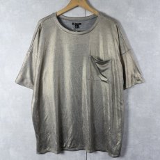 画像1: VERSONA ラメ糸 無地ポケットTシャツ XXL (1)