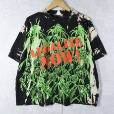 画像1: 90's "LEGALIZE NOW!" タイダイ ガンジャプリントTシャツ ONESIZE (1)