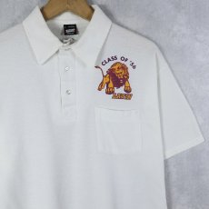 画像1: 90's USA製 "CLASS OF '56 LATIN" コットン×ポリエステルポロシャツ L (1)