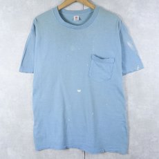 画像1: 80's Hanes 無地ポケットTシャツ L (1)