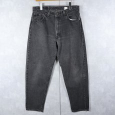 画像1: 90's Levi's 550 USA製 "サルファブラック" ブラックデニムパンツ W33 (1)