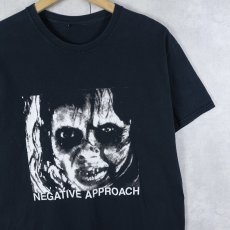 画像1: Negative Approach ハードコアパンクバンドプリントTシャツ BLACK  (1)