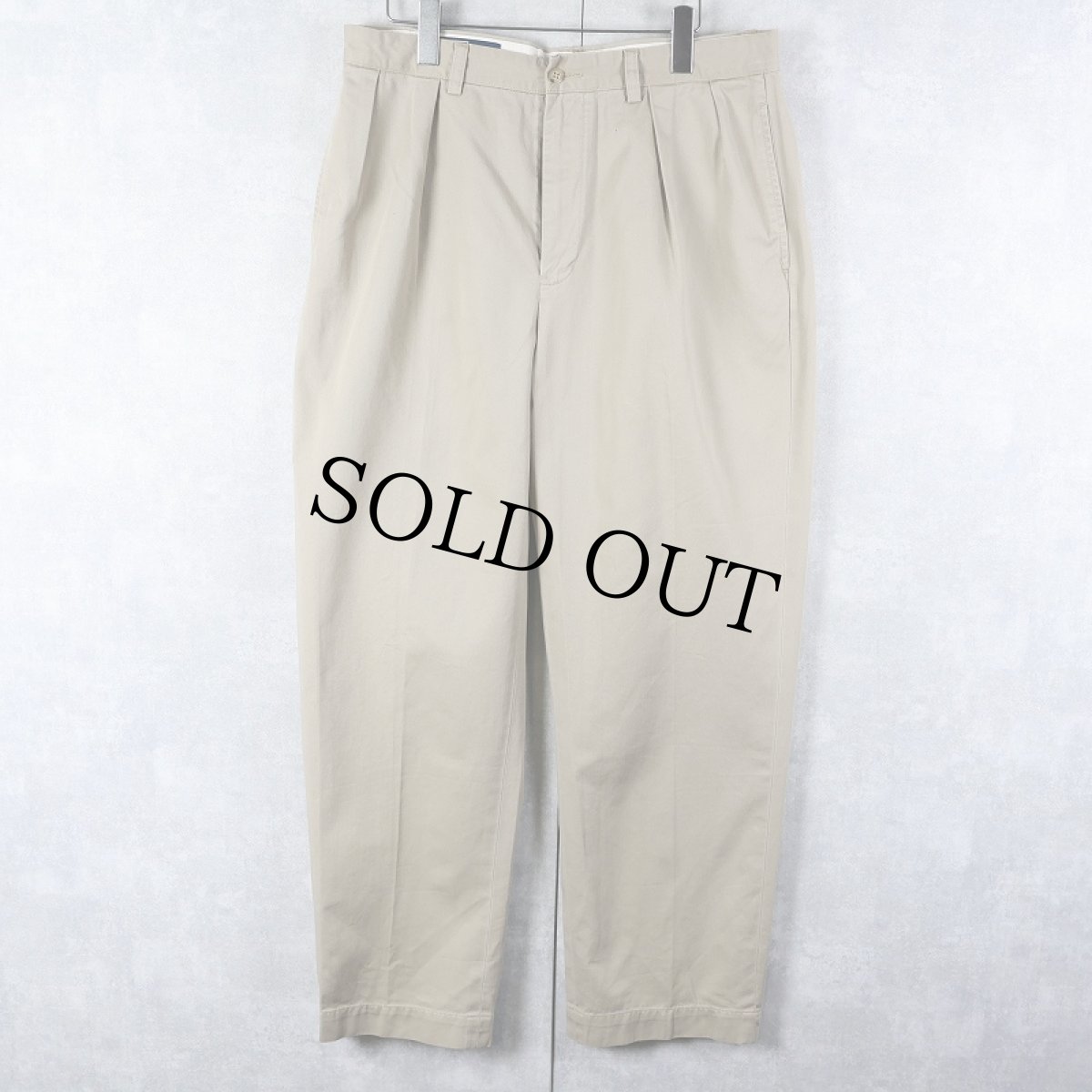 画像1: POLO Ralph Lauren "POLO CHINO" 2タック コットンチノトラウザーズ W33 (1)