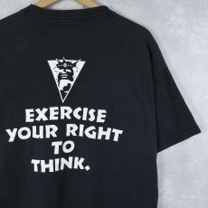 画像2: 90's MENTAL FITNESS COMPANY USA製 "EXERCISE YOUR RIGHT TO THINK." プリントTシャツ BLACK XL (2)
