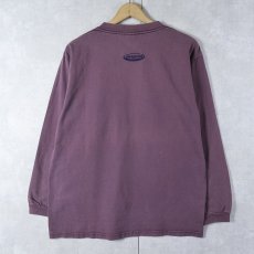 画像2: 90's Patagonia USA製 ロゴ刺繍 ポケ付きロンT M (2)