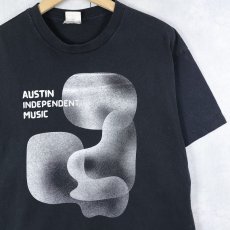 画像1: AUSTIN INDEPENDENT MUSIC プリントTシャツ BLACK M (1)