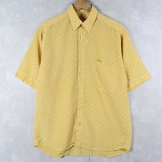 画像1: 70〜80's PROGRESSIONS ドット柄 ポリエステルボタンダウンシャツ  (1)