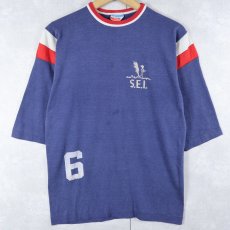 画像1: 70's Champion USA製 "Locker Room Tops" フットボールTシャツ NAVY M (1)