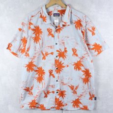 画像1: 2015SS Patagonia "ORGANIC COTTON" ヤシの木柄 コットンハワイアンシャツ XL  (1)